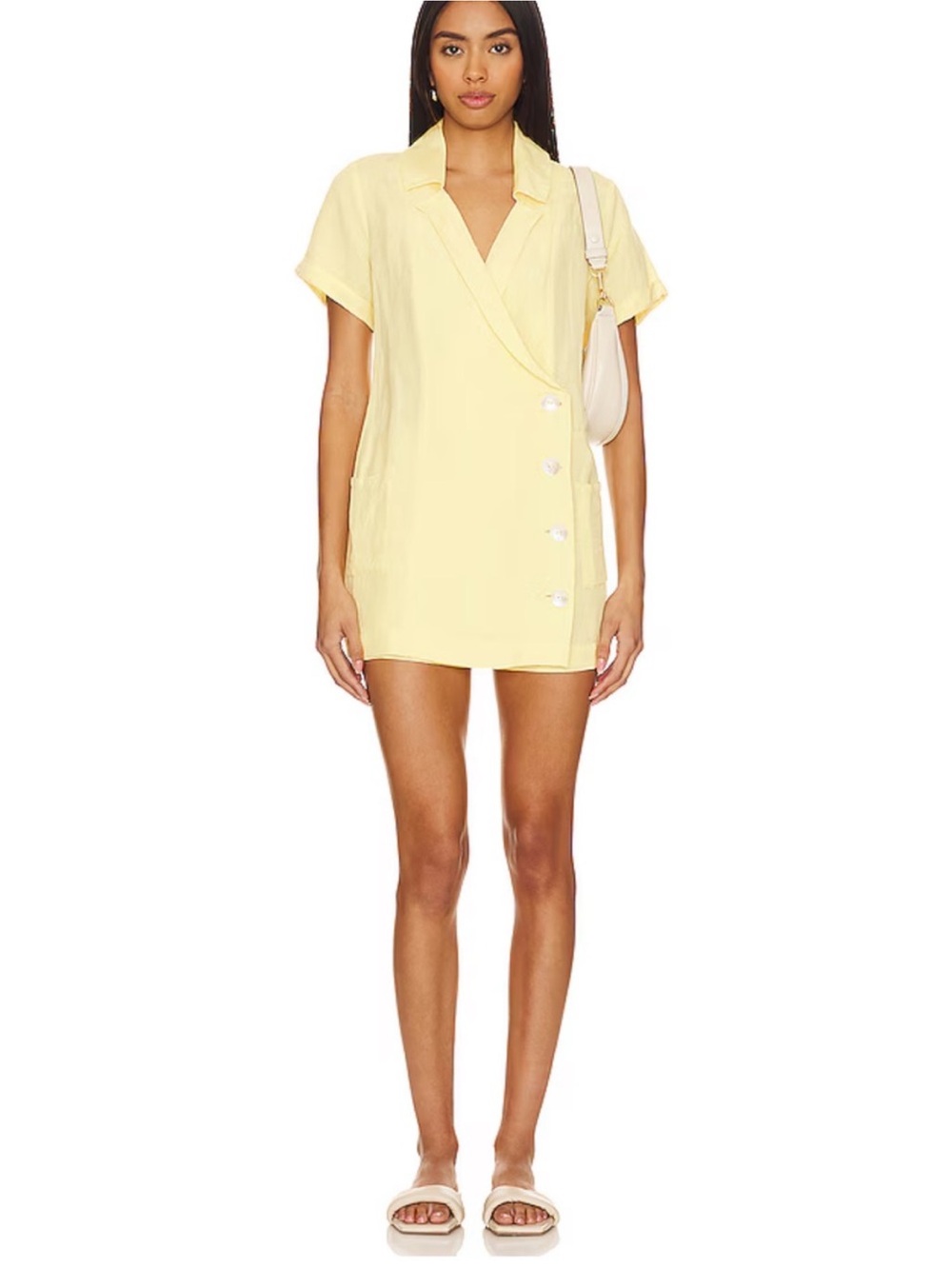 NWT Show Me Your MuMu Bicoastal Yellow Linen Rompee